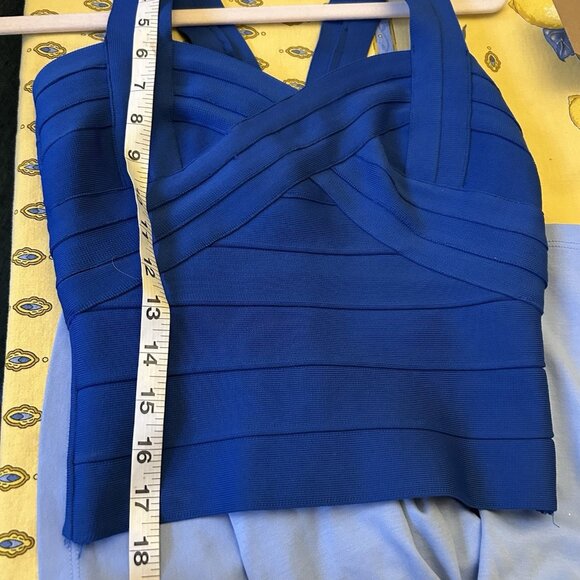 Aqua cropped sweetheart neck top Small Blue Corsette Coquette Y2K Club Mobwife - Picture 5 of 10